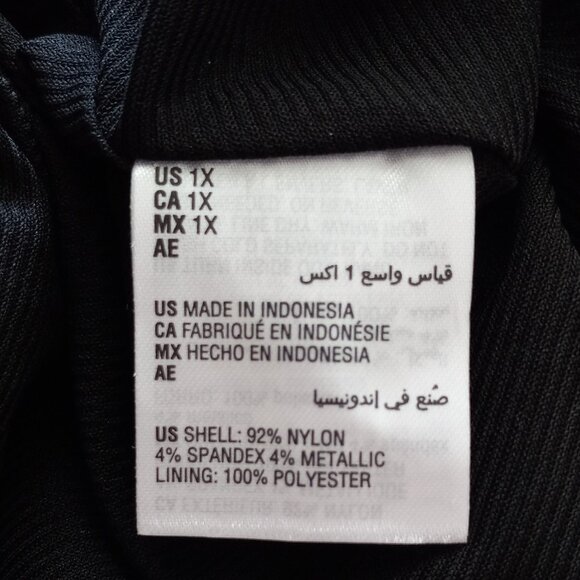 Glam NWT INC Plus Size 1X Sequin Faux Wrap Puffed Sleeves Evening Wear Blouse - Picture 5 of 6